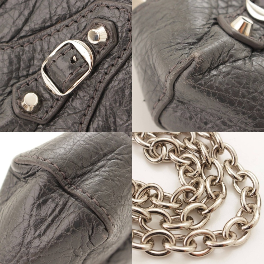 Balenciaga Leather Chain Shoulder Bag Gray - Picture 8 of 8